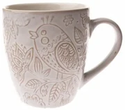 Keramický hrnček Bird, 454 ml, biela