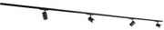 Moderný 3-fázový koľajnicový systém čierny so 4 reflektormi 3000-4000K - Ruler