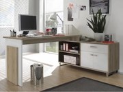 Písací stôl s komodou Manager, dub sonoma/biela%