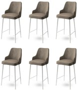 Súprava barových stoličiek Enox Cappuccino and White, 6 ks, 6 ks