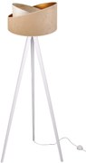 Stojacia lampa Werona 7, 1x béžové/krémové textilné tienidlo so vzorom, g, w