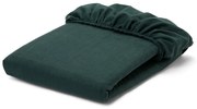 Flanelové napínacie prestieradlo, tmavozelené, štandardná veľkosť