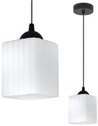 Závesné svietidlo Riffle Square, 1x biele sklenené tienidlo, b