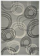 Alfa Carpets, Kusový koberec Circles grey, 160x230, šedá, chodba / predsieň