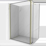 Mexen Kioto sprchová stěna Walk-in 110 x 30 cm, černý vzor, zlatá - 800-110-212-50-70-030