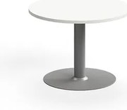 Konferenčný stolík ALVA, Ø700x500 mm, HPL, strieborná/biela