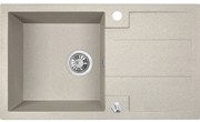 Laveo Barbados, 1-komorový granitový drez 760x440x194 mm, béžová, LAV-SBB_411T