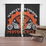 Sablio Záves Harley-Davidson motor Čierne pozadie: 2ks 140x250cm
