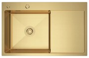 Erga HD, 1-komorový oceľový drez 780x490x210 mm, pravý, zlatá, ERG-MLS-HD7849RG