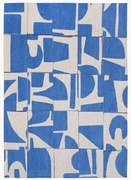 Umývateľný plocho tkaný žakárový koberec's grafickým vzorom Papercut