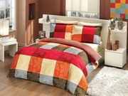 Saténové obliečky VALENTINO VANESSA - červené/žlté - 220x200 cm