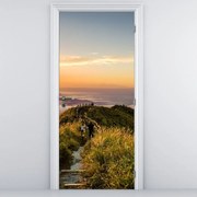 Fototapeta na dvere - Hory pri západe slnka (95x205cm)