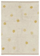 Okrovožltý krémový prateľný ručne tkaný bavlnený detský koberec 120x160 cm Hippy Dots Honey – Lorena Canals