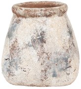 Dekoratívny béžovo-zelený antik terakotový kvetináč Teracci - 10*10*10 cm