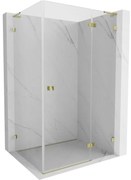 Mexen Lunar L, pravý výklopný sprchový kút 70 x 80 cm, číre sklo, zlatý profil, 834L-070-080-50-00-P