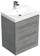 Kúpeľňová skrinka s umývadlom SAT Cube Way 60x76,5x46 cm betón mat CUBE46603BEVER