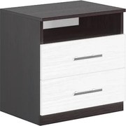 Nočný stolík STANA, biele drevo-wenge