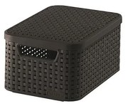 Tmavohnedý plastový úložný box s vekom 20x29x14 cm Style – Curver