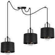 Závesné svietidlo Panta Spider, 3x čierne kovové tienidlo, ch