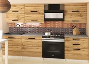 Kuchynská linka Belini 180 cm dub wotan s pracovnou doskou Primera2 TOR PRIMERA2/2/WT/DW/0/B1