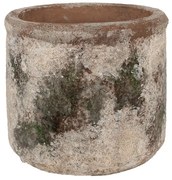 Dekoratívny béžovo-zelený antik terakotový kvetináč Teracci M - Ø 14*12 cm