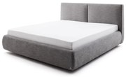 Tmavosivá čalúnená dvojlôžková posteľ s úložným priestorom s roštom 180x200 cm Atesio – Meise Möbel