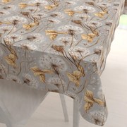 Biante Bavlnený obdĺžnikový obrus Sandra SA-517 Jesenné púpavy na sivom 50x100 cm