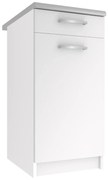 Kuchynská skrinka Belini spodná so zásuvkami 40 cm biely mat s pracovnou doskou TOR SDSZ1-40/1/WT/WT/0/E