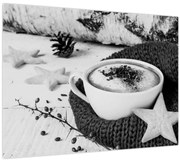 Sklenený obraz - Zimné cappuccino (70x50 cm)