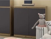 Skrinka 2-dverová Carlos, dub artisan/grafit, 75 cm%