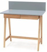 Sivý písací stôl s podnožím z jaseňového dreva Ragaba Luka, dĺžka 85 cm