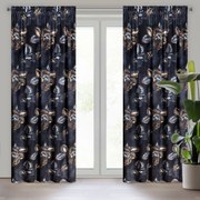 ZATEMŇOVACÍ ZÁVES NA PÁSKE LIMITED COLLECTION PEONIA2 140X270 CM ČIERNA