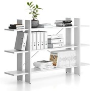 Kancelársky regál nízky dlhý SOLID, 1800 x 400 x 1075 mm, biela