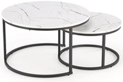 Konferenčný stolík Java biela mramor/čierna