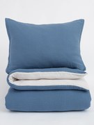 Mušelínové obliečky Alexia Duo – modrá/krémová