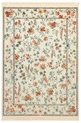 Krémový koberec z viskózy 135x195 cm Oriental Flowers – Nouristan