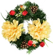 Dušičkový venček Oranžové chryzantémy, 20 cm