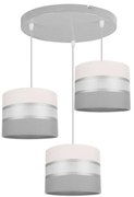 Závesné svietidlo Elegance, 3x textilné tienidlo (mix 5 farieb - kombinácia 2 farieb), (výber z 3 farieb konštrukcie), o