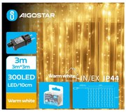 Aigostar - LED Vonkajšia vianočná reťaz 300xLED/8 funkcií 6x3m IP44 teplá biela