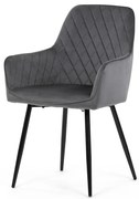 Autronic BONTEC Jedálenská stolička, čierna, zamatová látka, DCH-215 BK4 Farba: Šedá