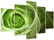 Obraz - Abstraktné ruže zelená (150x105 cm)