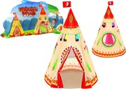 LEAN Toys Detský stan Tipi Indian Garden Style Cream 160 cm x 105 cm