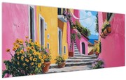 Obraz - Ružová ulička (120x50 cm)