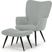 Relaxačné kreslo s podnožou AK-L7285 Sivomodrá manchester látka