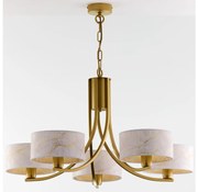 Jupiter 2097 - Luster na reťazi ARTHUR 5xE27/15W/230V biela/zlatá/mramorový dekor