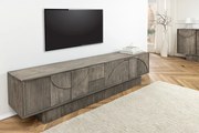 Dizajnový 3D stolík pod TV z masívu Art Deco Mango šedá 200cm