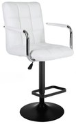 LuxuryForm DESIGN Barová stolička VERONA na čiernom tanieri - biela