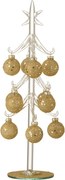 Sklenený stromček s zlatými guľami Baubles Stars Medium – 12*12*30 cm