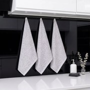 Luxusné kuchynské utierky, SAHARA GREY bavlna z Egypta set 3 ks