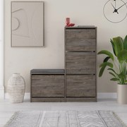 Botník s lavicí Houseland Dude tmavá káva